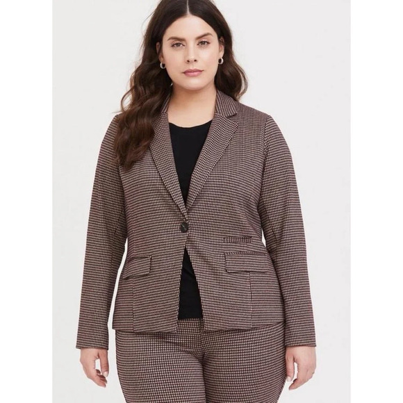 Torrid Studio Double Knit Houndstooth Blazer - Picture 1 of 10